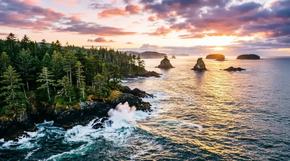 Pacific Coastline at Sunset