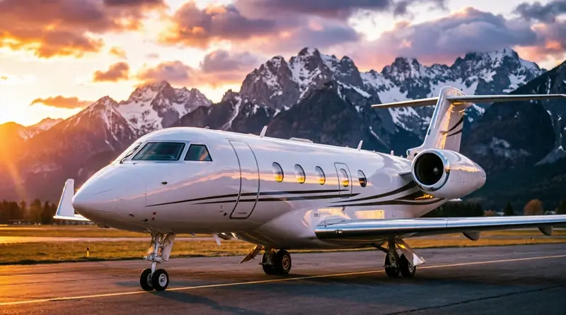 Private scenic aircraft on a grass airstrip in Canada